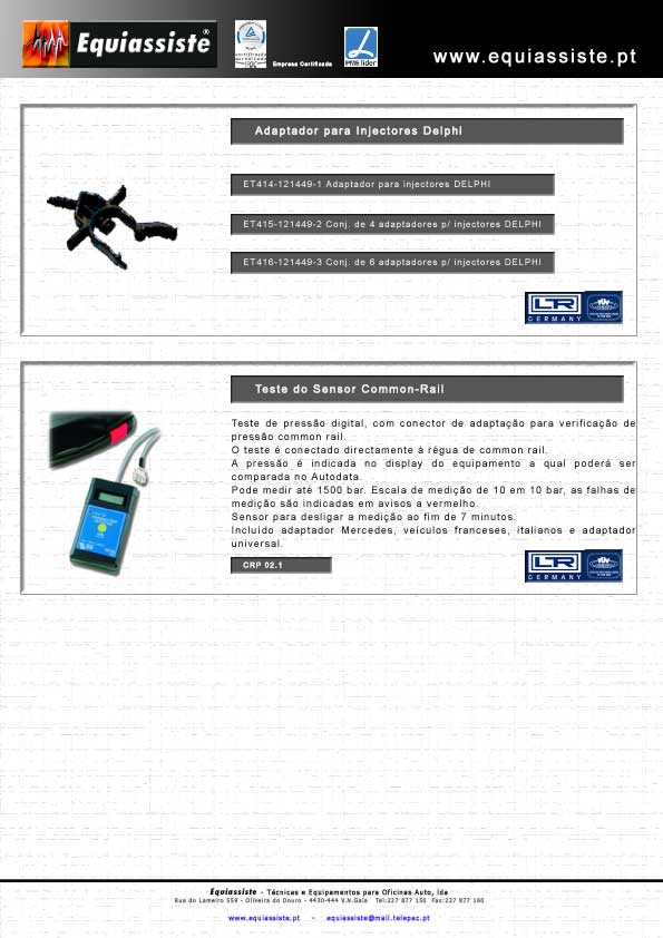 Adaptador para injetores delphi Teste do sensor common-rail